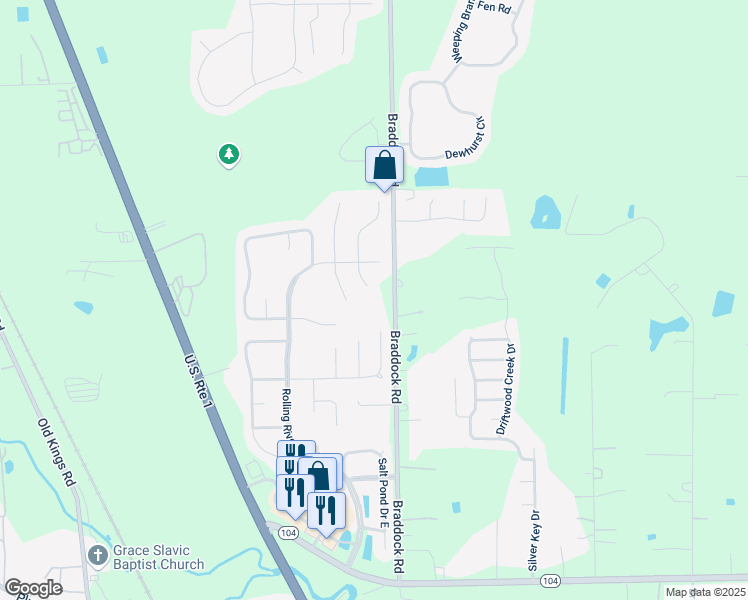 map of restaurants, bars, coffee shops, grocery stores, and more near 11891 Braddock Road in Jacksonville