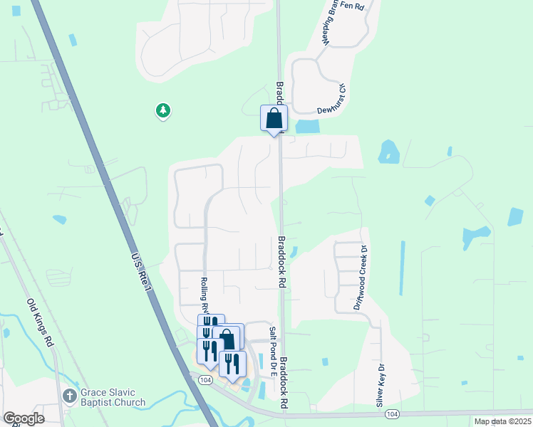 map of restaurants, bars, coffee shops, grocery stores, and more near 11891 Braddock Road in Jacksonville