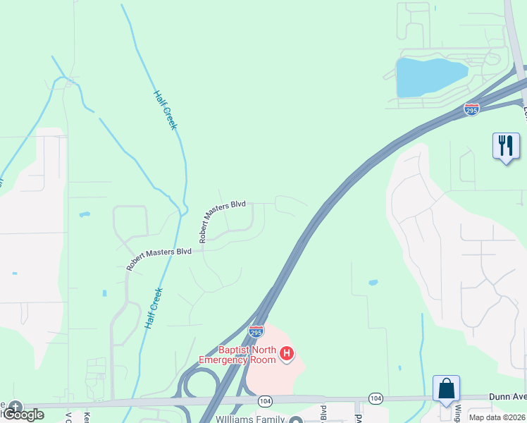 map of restaurants, bars, coffee shops, grocery stores, and more near 5135 Dunn Avenue in Jacksonville
