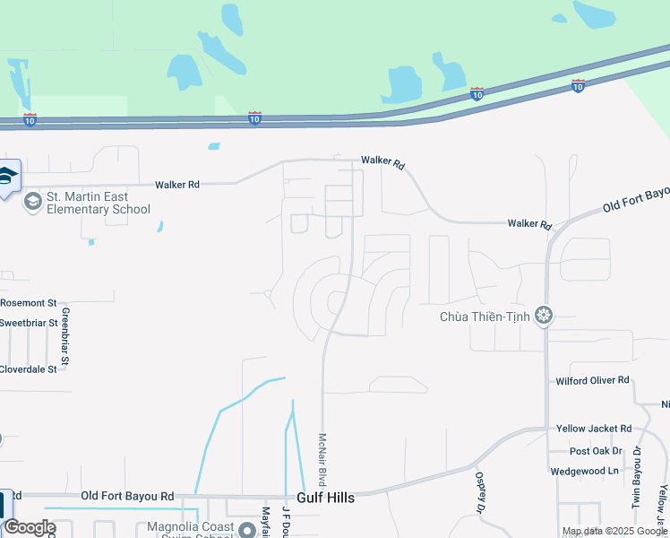 map of restaurants, bars, coffee shops, grocery stores, and more near 2201 Irma Circle in Ocean Springs