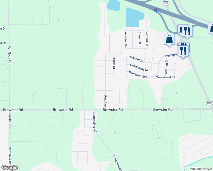 map of restaurants, bars, coffee shops, grocery stores, and more near 32 Rex Avenue in Madisonville