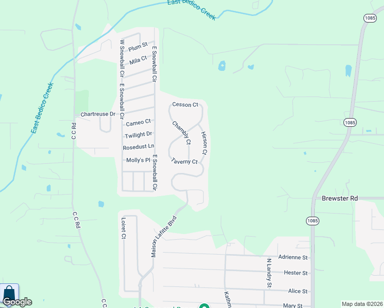map of restaurants, bars, coffee shops, grocery stores, and more near 70308 Chambly Court in Madisonville