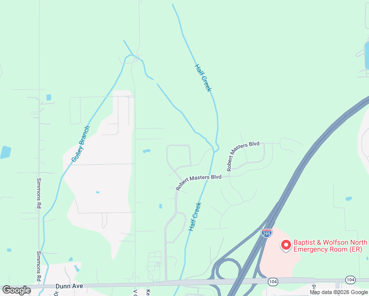 map of restaurants, bars, coffee shops, grocery stores, and more near 11519 Johnson Creek Drive in Jacksonville