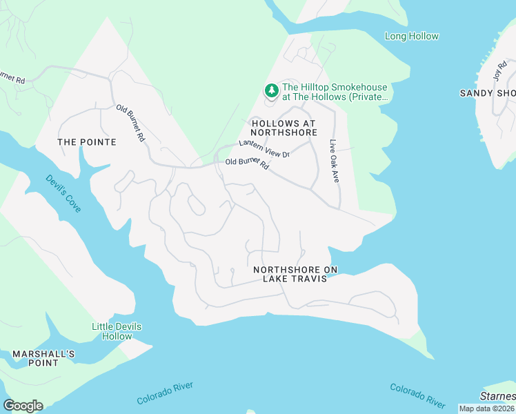 map of restaurants, bars, coffee shops, grocery stores, and more near 17701 Regatta View Drive in Jonestown