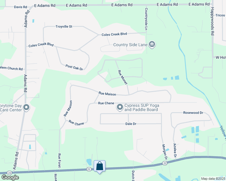 map of restaurants, bars, coffee shops, grocery stores, and more near 41367 Rue Maison in Ponchatoula