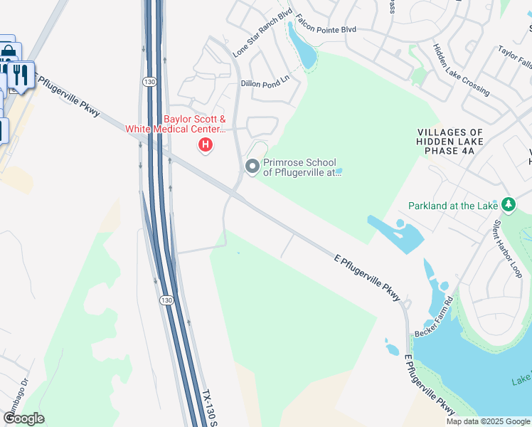 map of restaurants, bars, coffee shops, grocery stores, and more near 2922-3594 E Pflugerville Pkwy in Pflugerville