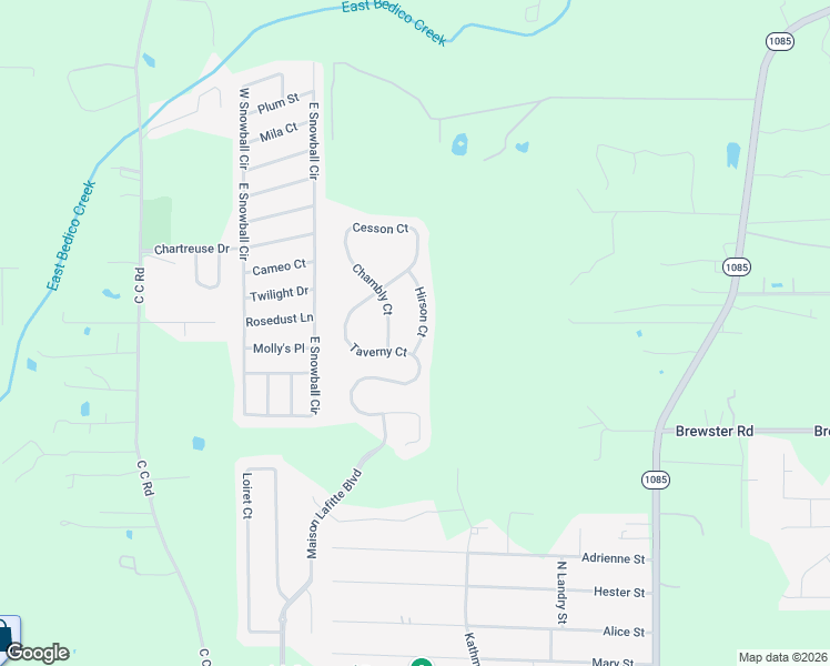 map of restaurants, bars, coffee shops, grocery stores, and more near 70308 Chambly Court in Madisonville