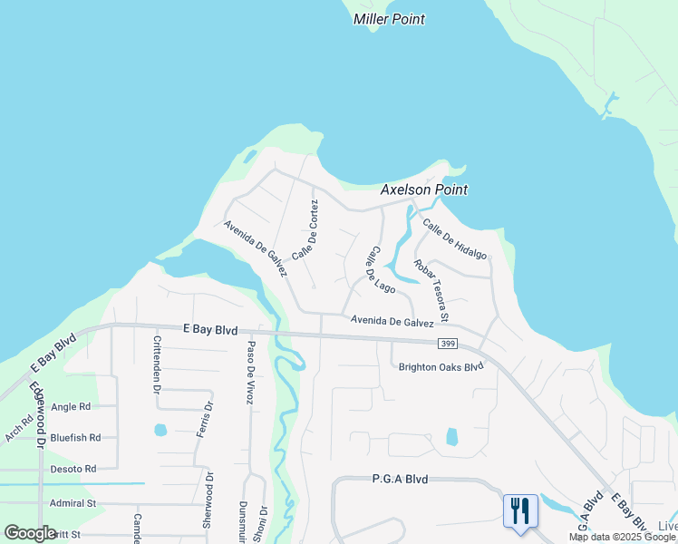map of restaurants, bars, coffee shops, grocery stores, and more near 6910 Calle De Amigo in Navarre