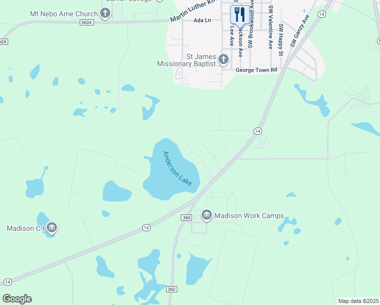 map of restaurants, bars, coffee shops, grocery stores, and more near 291 Southwest Anderson Pond Way in Madison