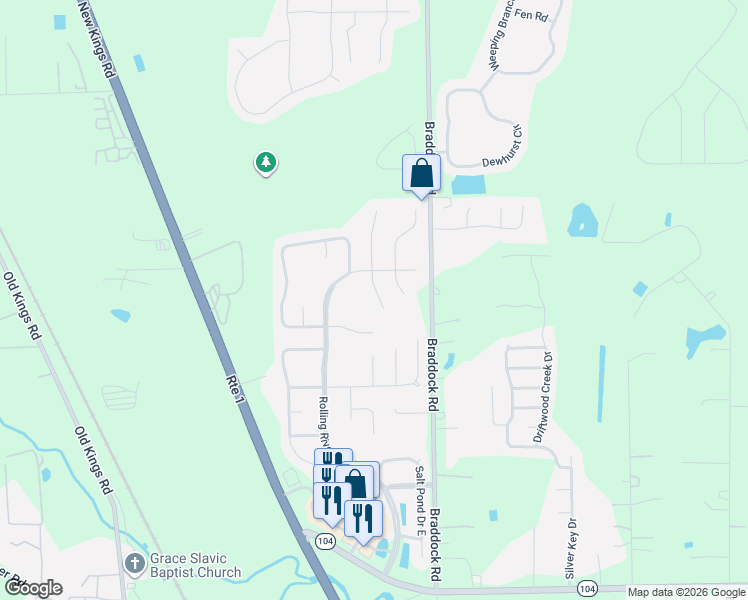 map of restaurants, bars, coffee shops, grocery stores, and more near 11750 Raindrop Road in Jacksonville