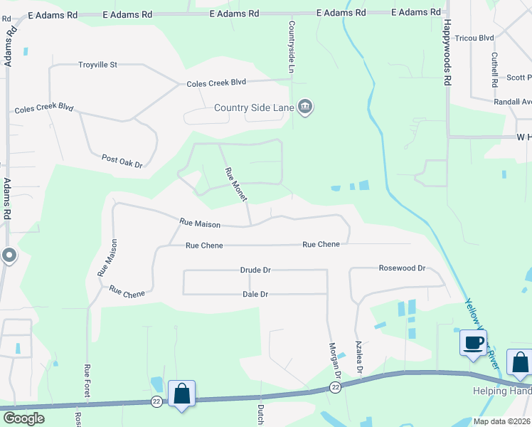 map of restaurants, bars, coffee shops, grocery stores, and more near 41459 Rue Maison in Ponchatoula