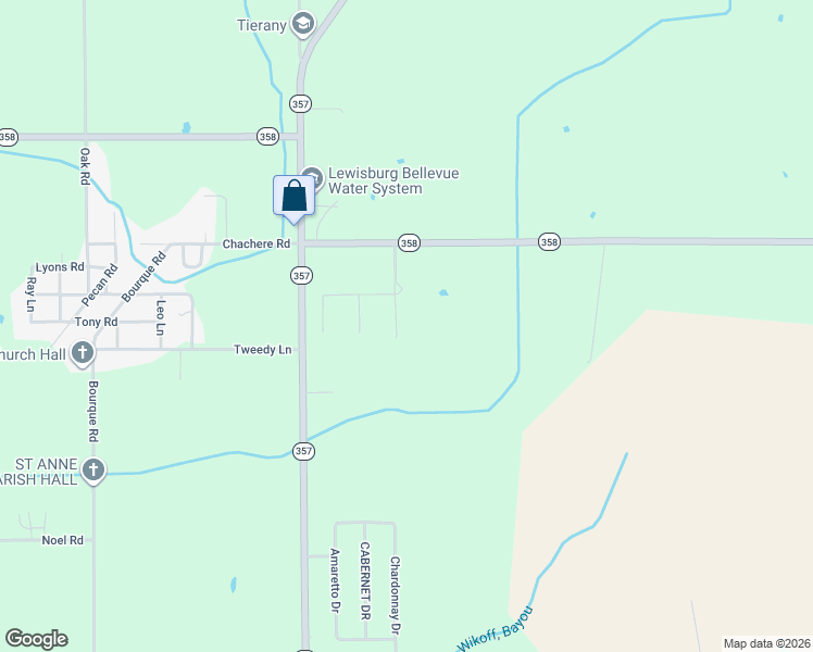 map of restaurants, bars, coffee shops, grocery stores, and more near 100-198 Saint Hubert Drive in Opelousas