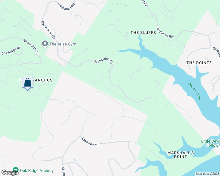 map of restaurants, bars, coffee shops, grocery stores, and more near 19004 Ascending Trail in Jonestown