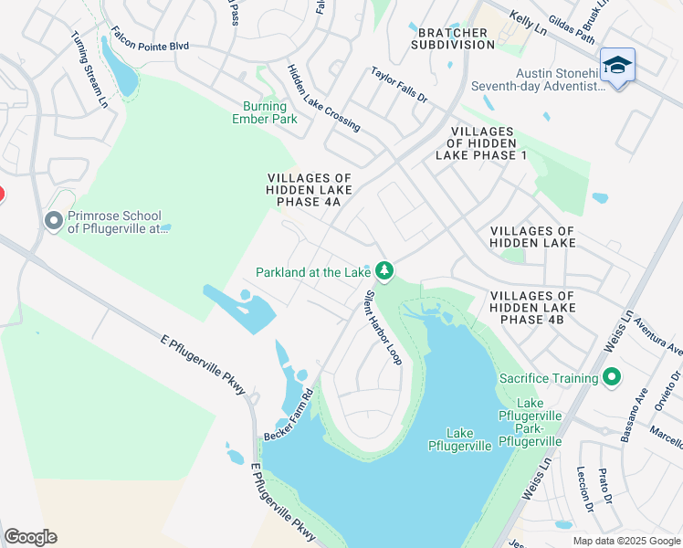 map of restaurants, bars, coffee shops, grocery stores, and more near 3614 Chaff Lane in Pflugerville