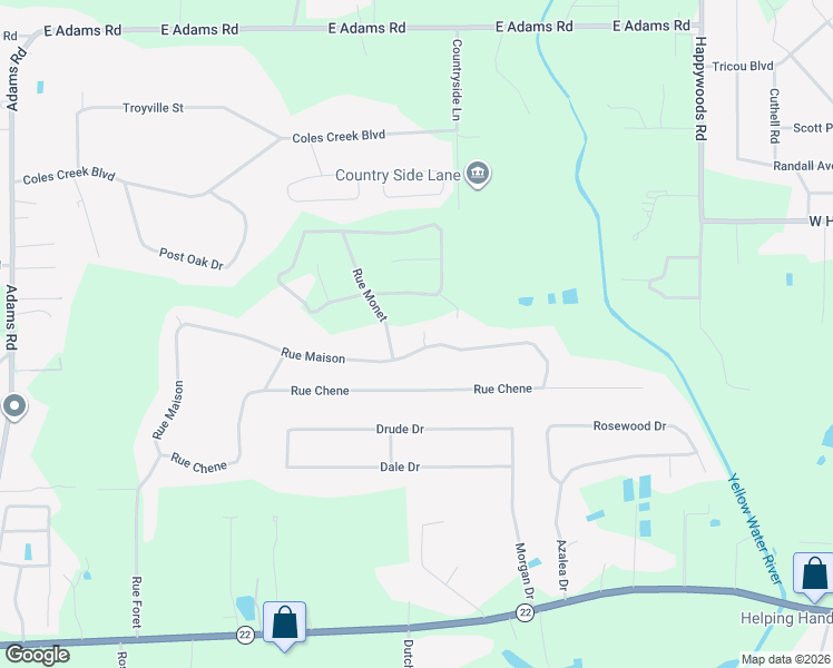 map of restaurants, bars, coffee shops, grocery stores, and more near 41459 Rue Maison in Ponchatoula