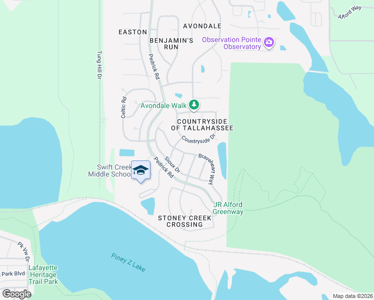 map of restaurants, bars, coffee shops, grocery stores, and more near 5684 Braveheart Way in Tallahassee