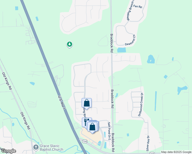 map of restaurants, bars, coffee shops, grocery stores, and more near 11750 Raindrop Road in Jacksonville