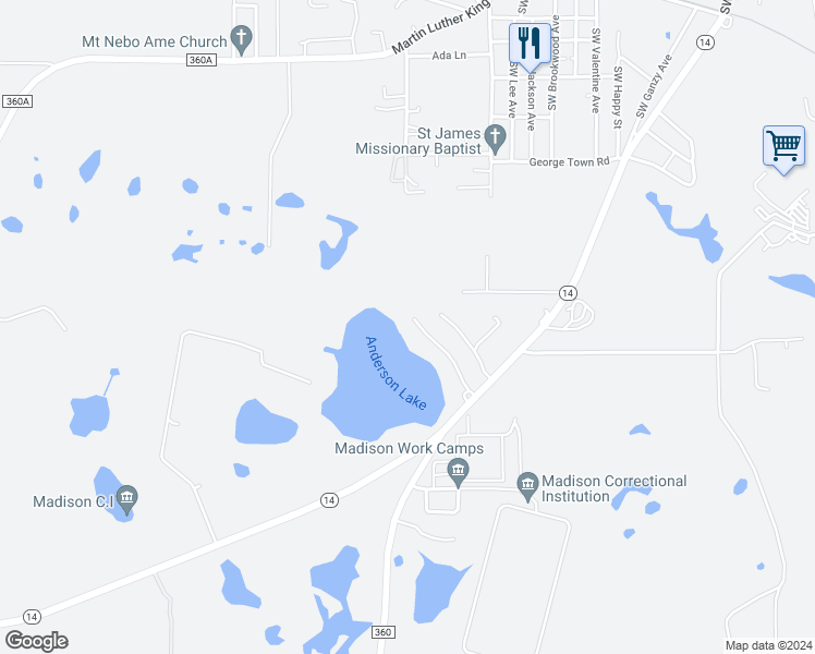 map of restaurants, bars, coffee shops, grocery stores, and more near 291 Southwest Anderson Pond Way in Madison