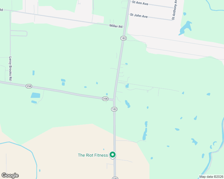 map of restaurants, bars, coffee shops, grocery stores, and more near Route 182 in Opelousas