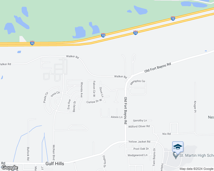 map of restaurants, bars, coffee shops, grocery stores, and more near 11724 Quail Creek Drive in Ocean Springs