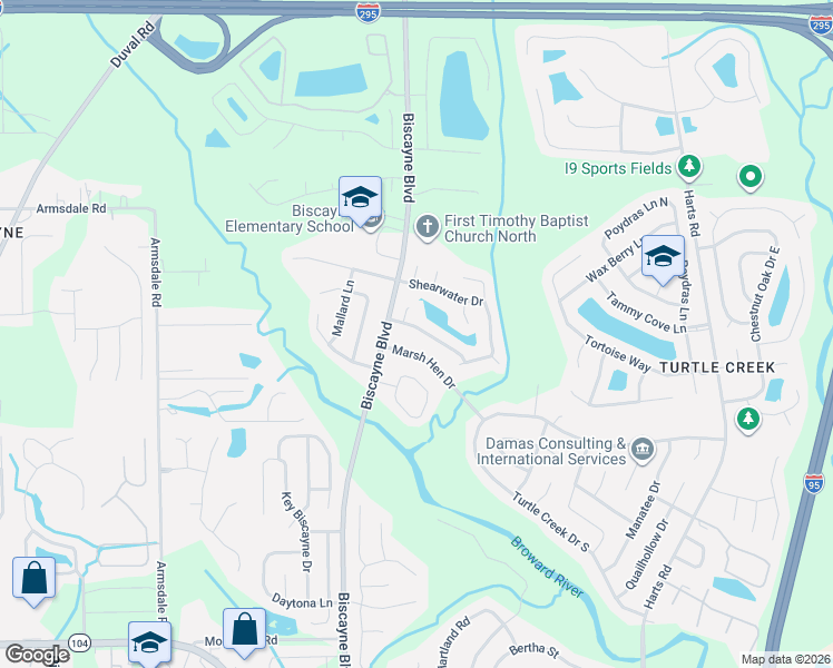 map of restaurants, bars, coffee shops, grocery stores, and more near 1372 Marsh Hen Drive in Jacksonville