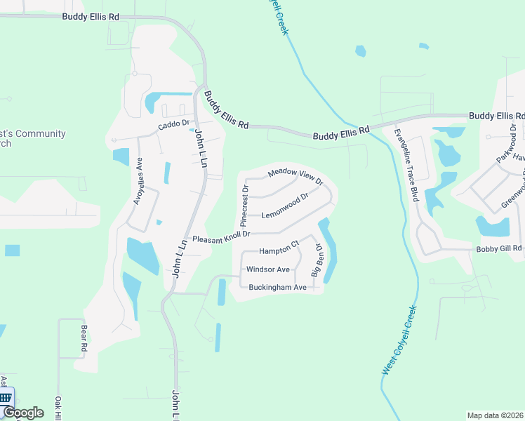 map of restaurants, bars, coffee shops, grocery stores, and more near 11383 Pleasant Knoll Drive in Denham Springs