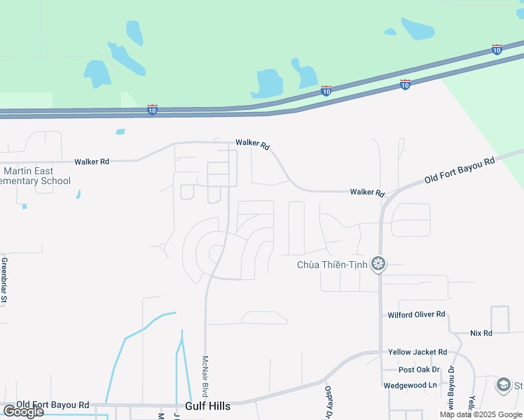 map of restaurants, bars, coffee shops, grocery stores, and more near Rhonda Avenue in Ocean Springs