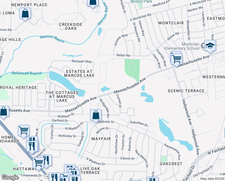 map of restaurants, bars, coffee shops, grocery stores, and more near 4754 Bridgedale Rd in Pensacola