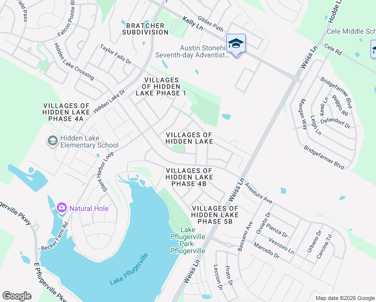 map of restaurants, bars, coffee shops, grocery stores, and more near 4316 Hidden Park Drive in Pflugerville
