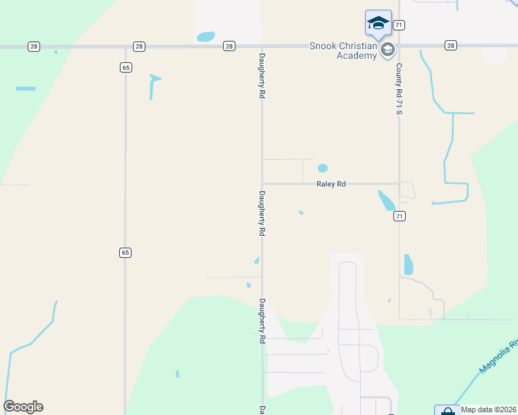 map of restaurants, bars, coffee shops, grocery stores, and more near 15555 Daugherty Road in Foley