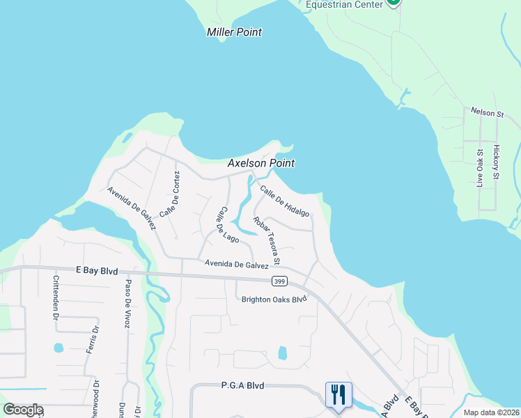 map of restaurants, bars, coffee shops, grocery stores, and more near 6559 Robar Tesora Street in Navarre