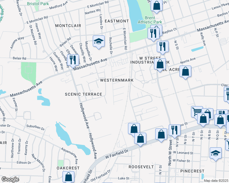 map of restaurants, bars, coffee shops, grocery stores, and more near 1281 Fort Smith Circle in Pensacola