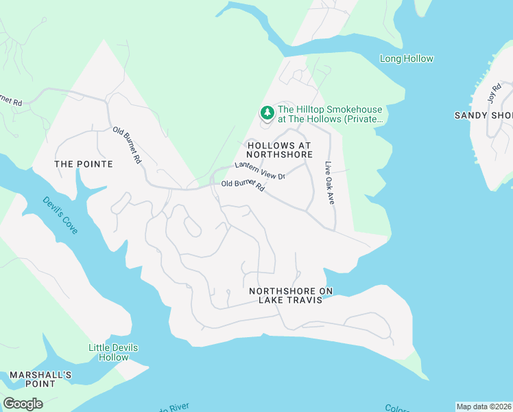 map of restaurants, bars, coffee shops, grocery stores, and more near 17712 Regatta View Drive in Jonestown