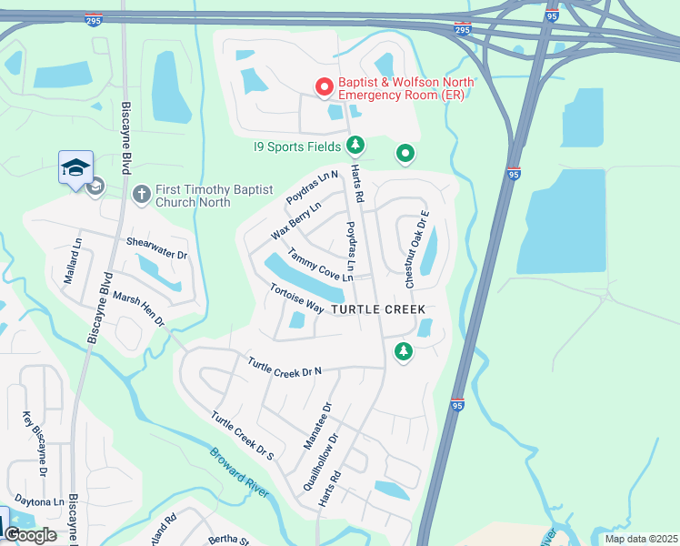 map of restaurants, bars, coffee shops, grocery stores, and more near 829 Tammy Cove Lane in Jacksonville