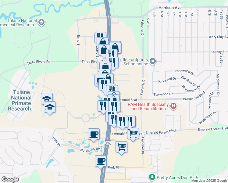 map of restaurants, bars, coffee shops, grocery stores, and more near 19311 14th Avenue in Covington