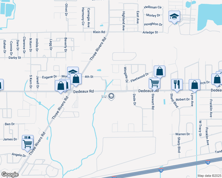 map of restaurants, bars, coffee shops, grocery stores, and more near 23 McCaffrey Road in Gulfport
