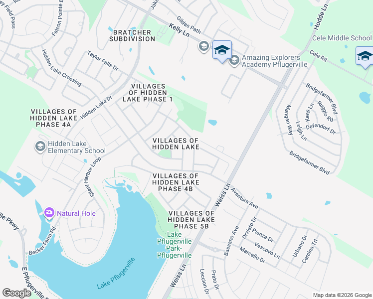 map of restaurants, bars, coffee shops, grocery stores, and more near 4345 Rolling Water Drive in Pflugerville