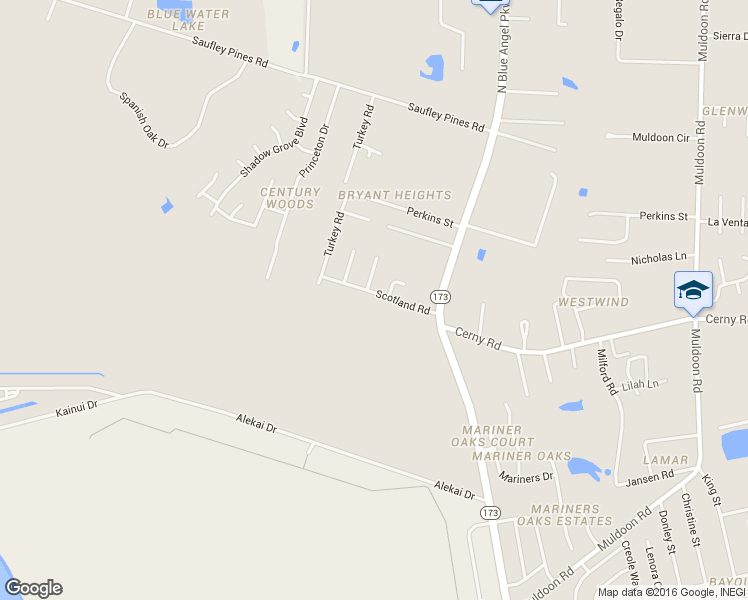 map of restaurants, bars, coffee shops, grocery stores, and more near 5825 Scotland Road in Pensacola