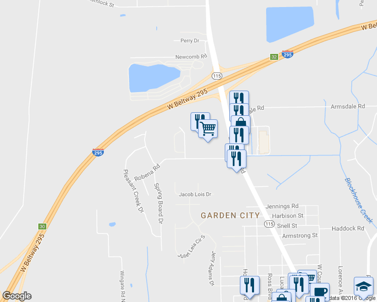 map of restaurants, bars, coffee shops, grocery stores, and more near 12119 Verde Gardens Road in Jacksonville