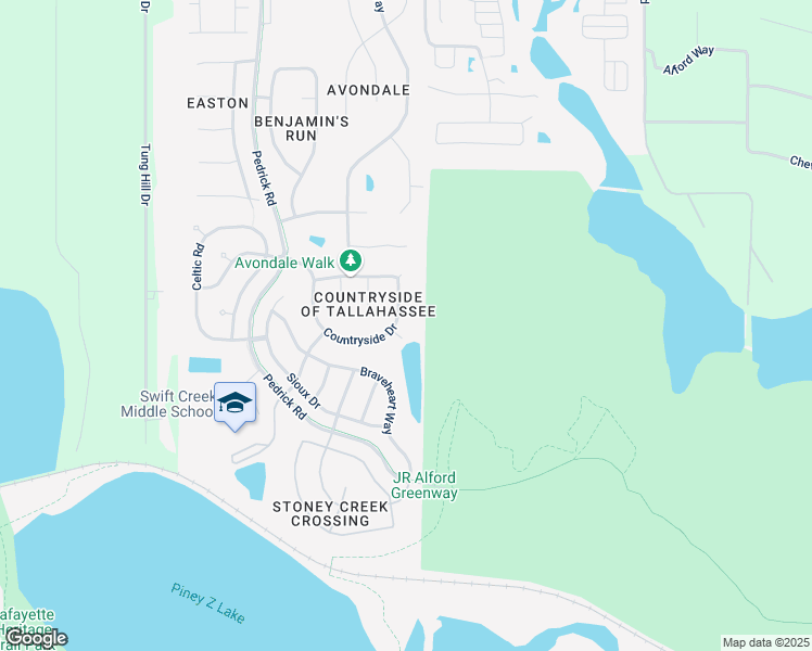 map of restaurants, bars, coffee shops, grocery stores, and more near 5809 Countryside Drive in Tallahassee