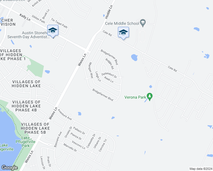 map of restaurants, bars, coffee shops, grocery stores, and more near 18812 Leigh Lane in Pflugerville