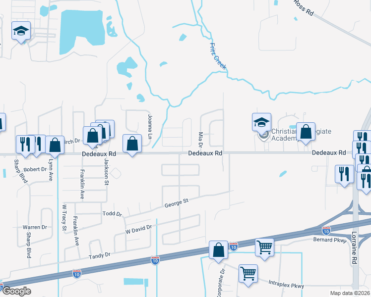 map of restaurants, bars, coffee shops, grocery stores, and more near 11304 Fairfield Lane in Gulfport