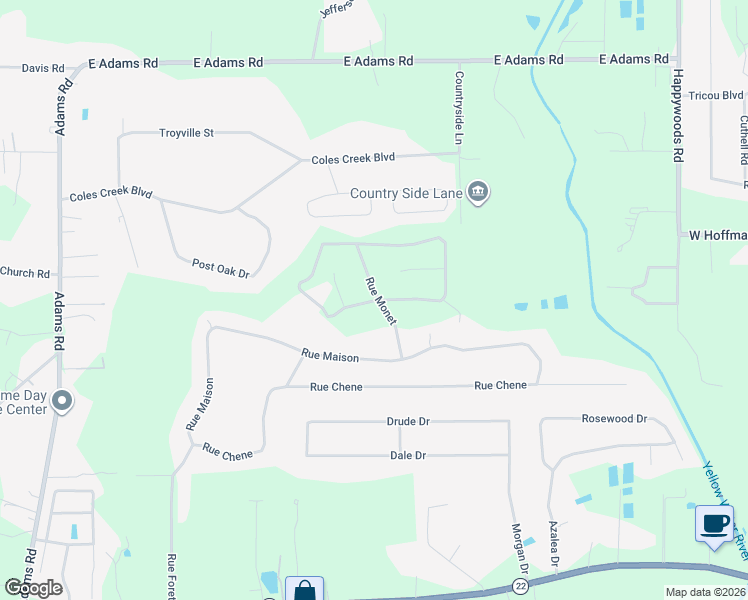 map of restaurants, bars, coffee shops, grocery stores, and more near 41120 Rue Monet in Ponchatoula
