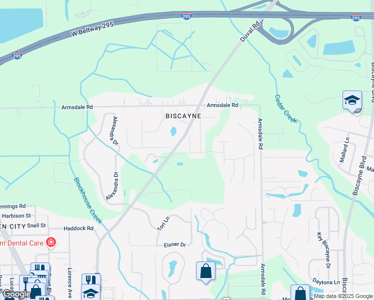 map of restaurants, bars, coffee shops, grocery stores, and more near 12006 Sea Grove Place in Jacksonville