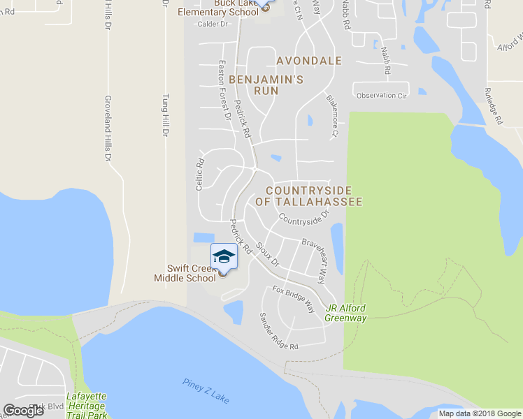 map of restaurants, bars, coffee shops, grocery stores, and more near 5652 Braveheart Way in Tallahassee