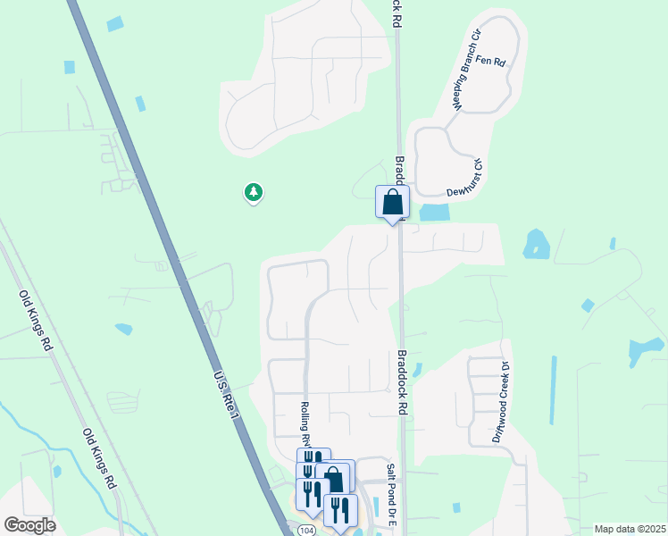map of restaurants, bars, coffee shops, grocery stores, and more near 7310 Rapid River Drive East in Jacksonville