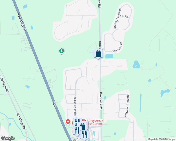 map of restaurants, bars, coffee shops, grocery stores, and more near 11814 Crooked River Road in Jacksonville