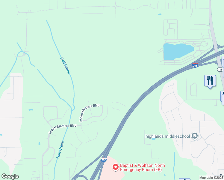 map of restaurants, bars, coffee shops, grocery stores, and more near 5135 Dunn Avenue in Jacksonville