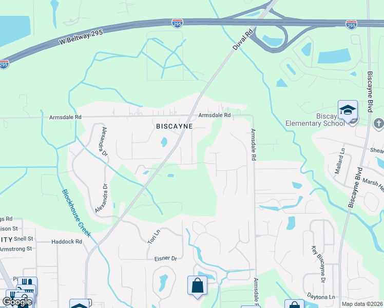 map of restaurants, bars, coffee shops, grocery stores, and more near 12043 Prospect Creek Drive in Jacksonville