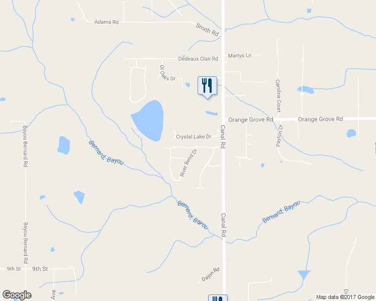 map of restaurants, bars, coffee shops, grocery stores, and more near 18089 Lake Vista Drive in Gulfport